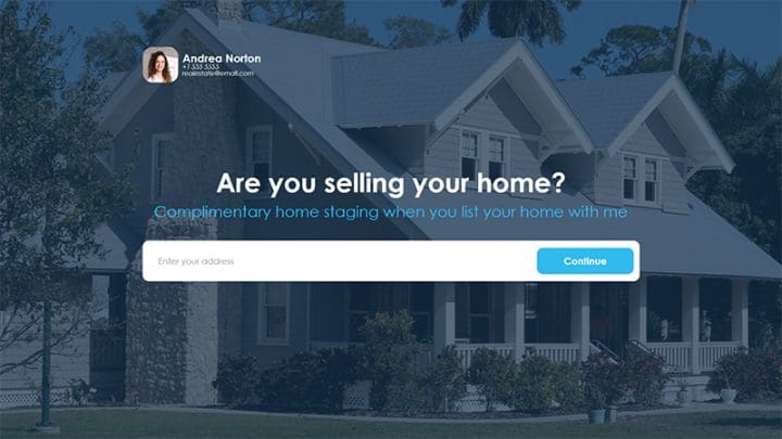 real estate lead generation page template